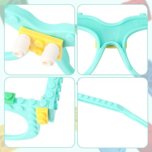 Hxezoc 12 Pcs DIY Building Blocks Glasses Set