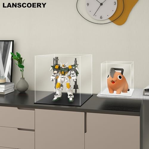 LANSCOERY Acrylic Display Case for Collectibles with Dustproof and Seamless Design