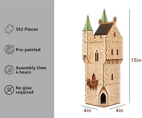 The Great Tower P- Medieval Castle DIY Wooden Building Kit for Adults