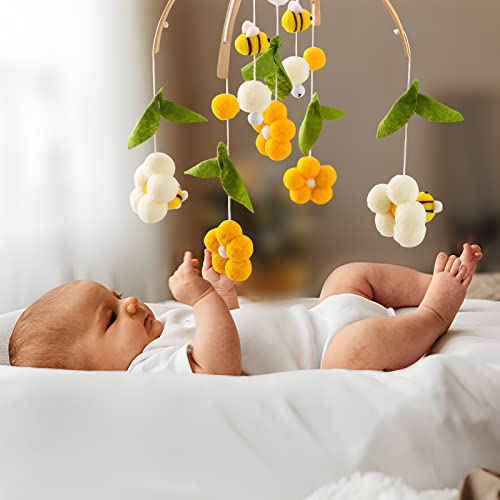 Crib Mobile with Bells and Flowers for Baby
