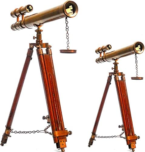 Nauticalmart Floor Standing 18 Inch Brown Telescope with Tripod Stand