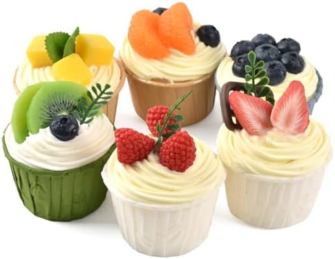 Hagao Fake Cupcakes for Kitchen Decoration Set of 6