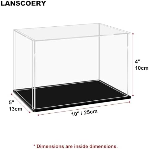 LANSCOERY Clear Acrylic Display Case with Black Base 1
