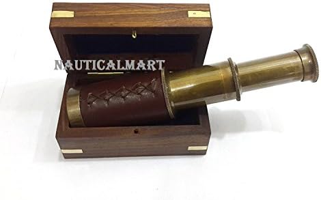 Nautical Handheld Pirate Telescope with Wooden Box