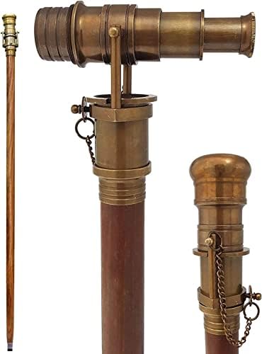 Thorn Instruments Beautiful Nautical Wooden Walking Stick Telescope