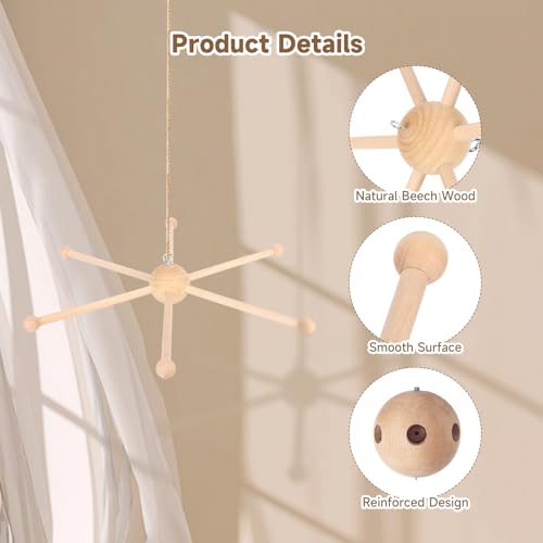 FLEXMAN Wooden Mobile Frame Kit for Baby Room Decor