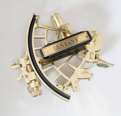 Vintage Brass Sextant with Wooden Box