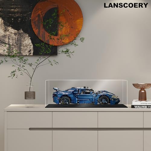 LANSCOERY Clear Acrylic Display Case with Black Base 1