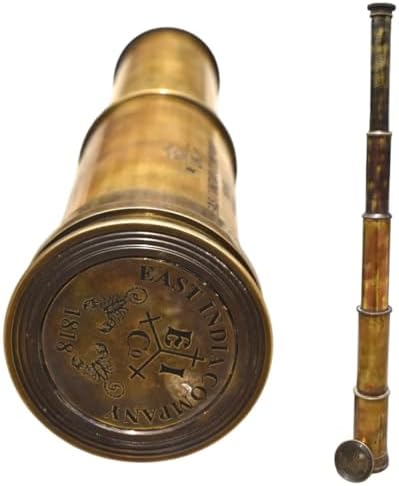 Vintage Brass Telescope with Collapsible Spyglass Design