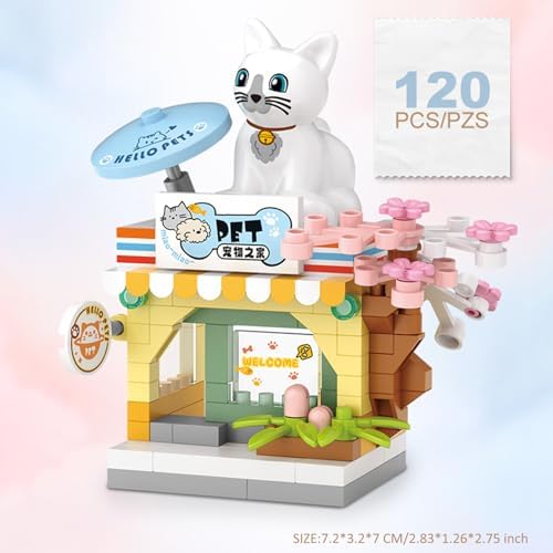 MEIEST 4 Piece Mini City Shop Building Blocks Set