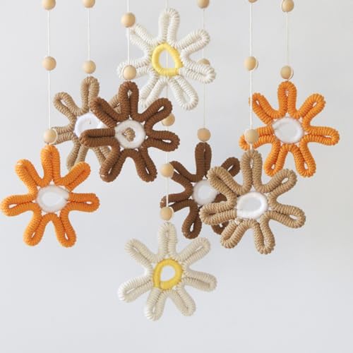 GOUKURLSMA Woven Daisy Crib Mobile for Girls and Boys