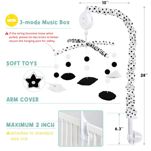 Montessori Crib Mobile with 3-Mode Music