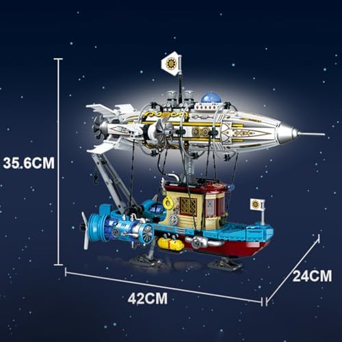 Steampunk Airship Building Blocks Set 1256 PCS for Kids and Adults