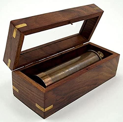 Captains Pull-out Antique Telescope with Box
