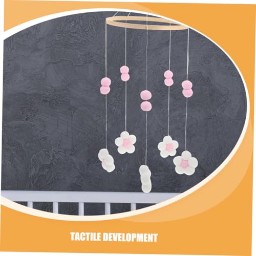 KESYOO Flower Pom Poms Mobile for Girls Crib Decor