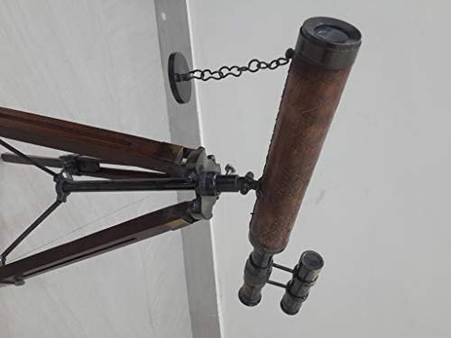 18 Inch Antique Bronze Nautical Telescope with Wooden Tripod