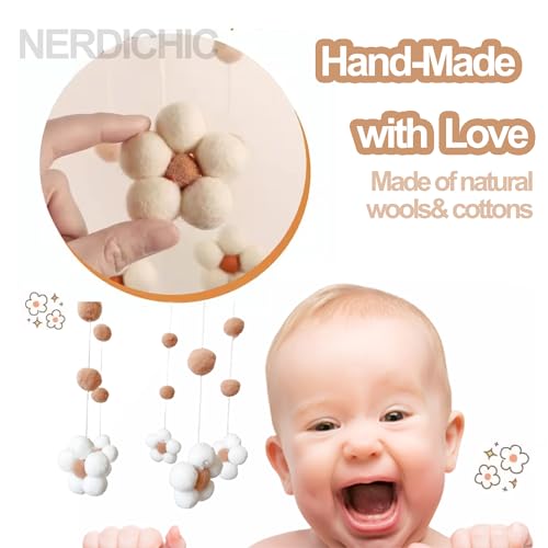 Nerdichic Baby Crib Mobile Gender Neutral Felt Daisy Flower Decor
