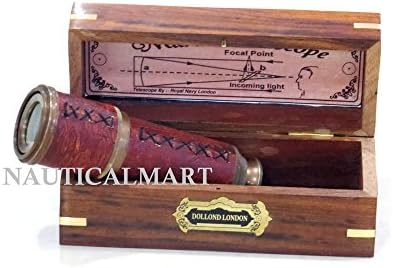 NauticalMart Antique Brass Telescope with Gift Box