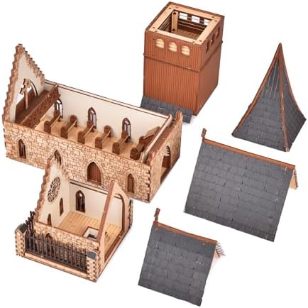 Medieval Chapel DIY Wooden Building Kit 308PCS 8hrs Realistic