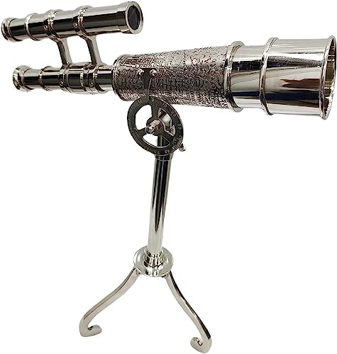 Unique Home Decor Nautical Spyglass Telescope with Brass Tripod Stand