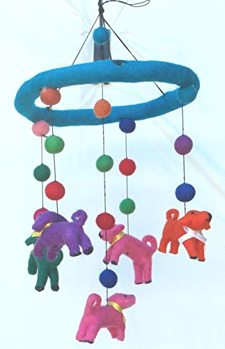 Baby Mobile with Handmade Wool Design Purple