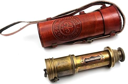 16 Inch Brass Telescope with Leather Case and Lid