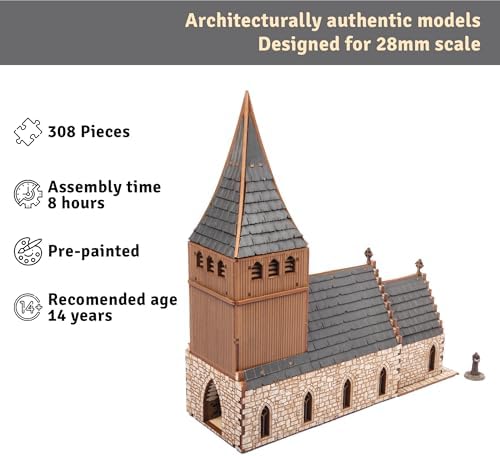 Medieval Chapel DIY Wooden Building Kit 308PCS 8hrs Realistic