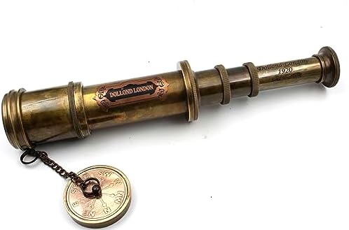 16 Inch Brass Telescope with Leather Case and Lid