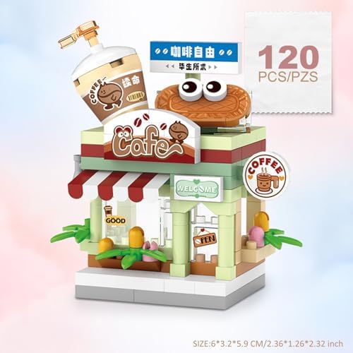 MEIEST 4 Piece Mini City Shop Building Blocks Set