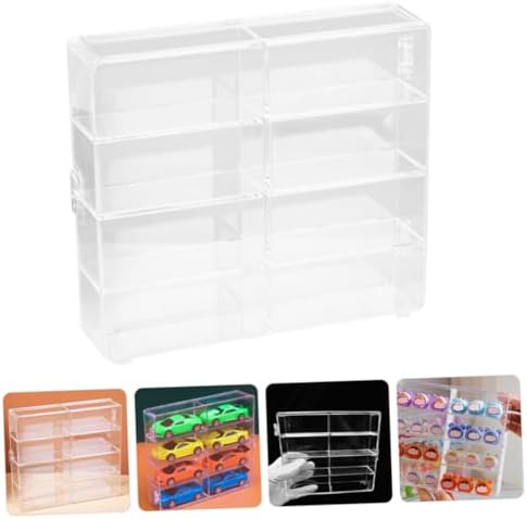 Acrylic Car Model Display Case 8 Compartment Storage Stand