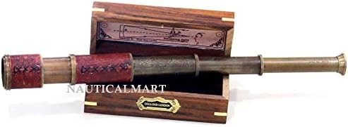NauticalMart Antique Brass Telescope with Gift Box