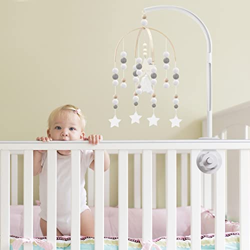 Abnilxt Neutral Baby Crib Mobile Gray Star