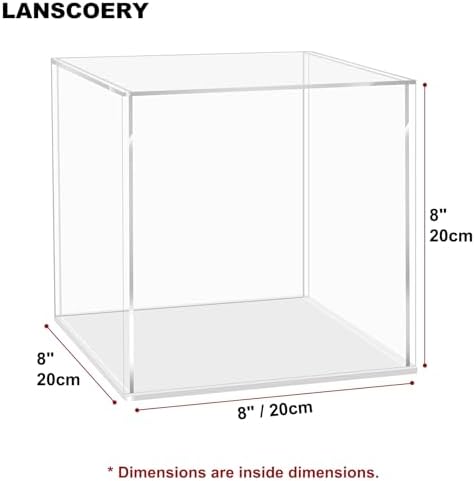 LANSCOERY Acrylic Display Case for Collectibles with Dustproof and Seamless Design