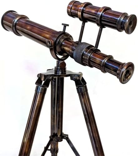Brass Telescope on Tripod for Desk Decor and Gifts