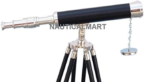 NauticalMart Floor Standing Telescope with Leather Case 50 Inch