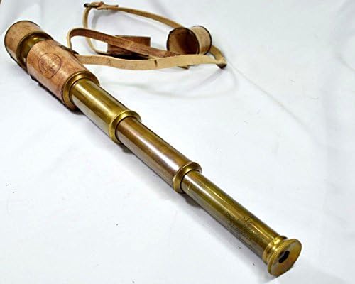 Brass Engraved Telescope 18 Inch with Leather Bound Design