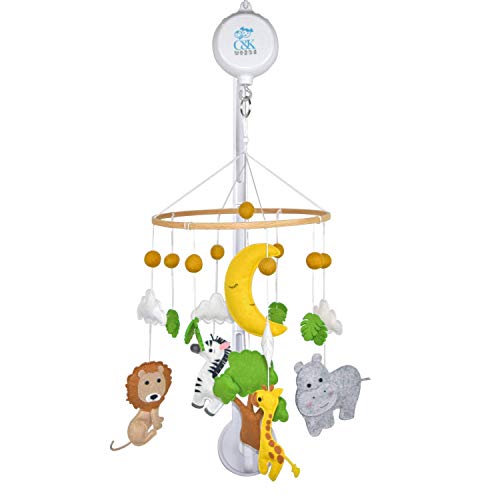 Baby Crib Mobile with Music Box and Safari Animals