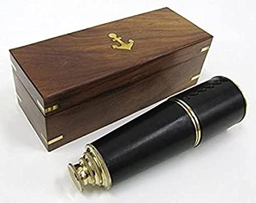 NauticalMart Brass Pullout Telescope with Wooden Case