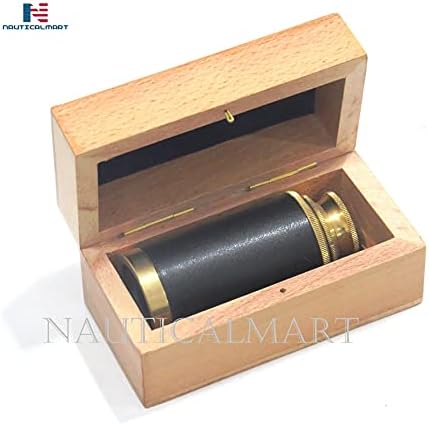 NauticalMart Pirate Brass Telescope 6 Inch with Wooden Box