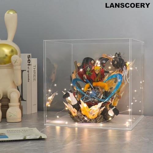 LANSCOERY Acrylic Display Case for Collectibles with Dustproof and Seamless Design