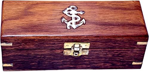 Nautical Brass Pirate Telescope with Wooden Box and Leather Cover