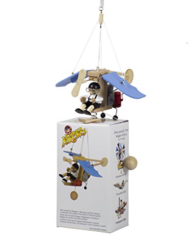 Wupper Airlines Weighted Wooden Airplane Mobile Blue