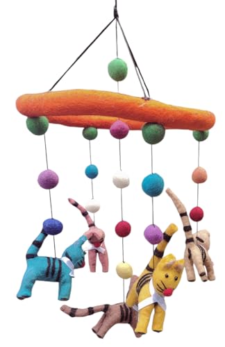 Handcrafted Cat Mobile for Baby Nursery Crib and Gift