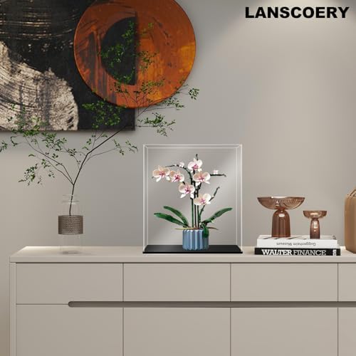 LANSCOERY Acrylic Display Case 3x3x3inch Black Base