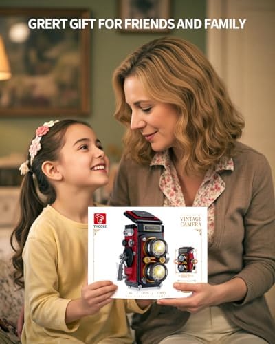 TYCOLE Retro Camera Building Blocks with Lights 719Pcs