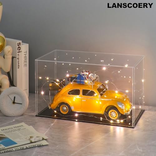 LANSCOERY Clear Acrylic Display Case with Black Base 1
