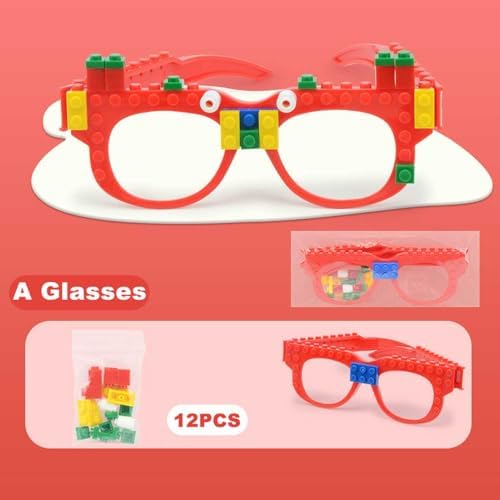 Naniutoy 9 PCS DIY Building Blocks Glasses Set for Kids