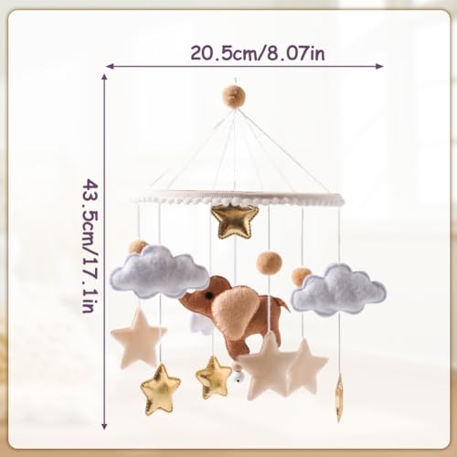 EUBUY Baby Mobile with Felt Balls Wind Chime Decor