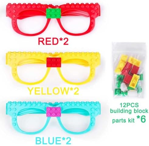 6PCS DIY Building Blocks Glasses Set for Kids