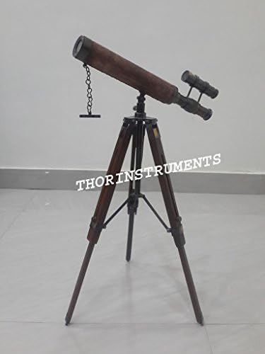 18 Inch Antique Bronze Nautical Telescope with Wooden Tripod